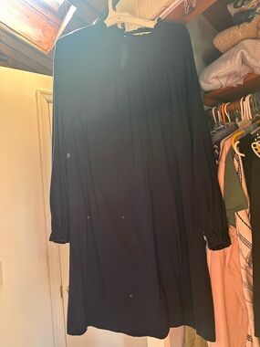 Boden Black Long-Sleeve Shift Dress